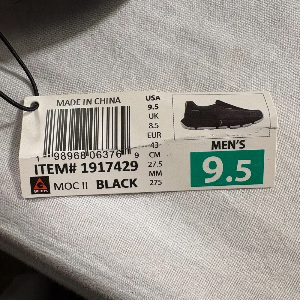 Gerry Moc II Slip On Shoes‎ Mens 9.5 Black NEW